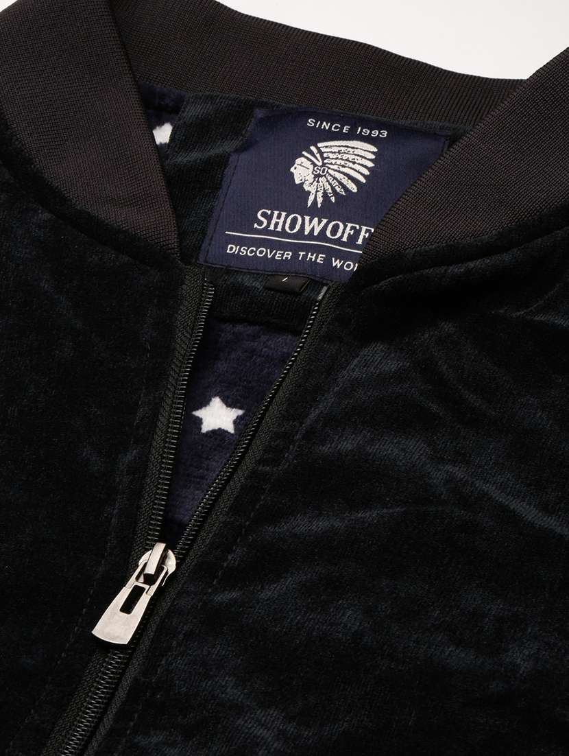 solid black detailed casual jacket - 20960591 - Standard Image - 6