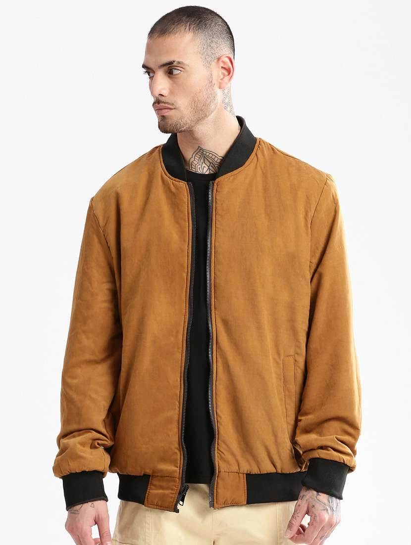 solid dark grey detailed casual reversible jacket - 20960593 -  Standard Image - 1