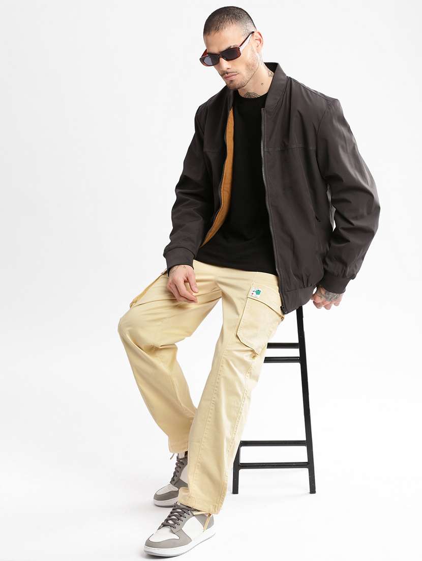 solid dark grey detailed casual reversible jacket - 20960593 -  Standard Image - 6