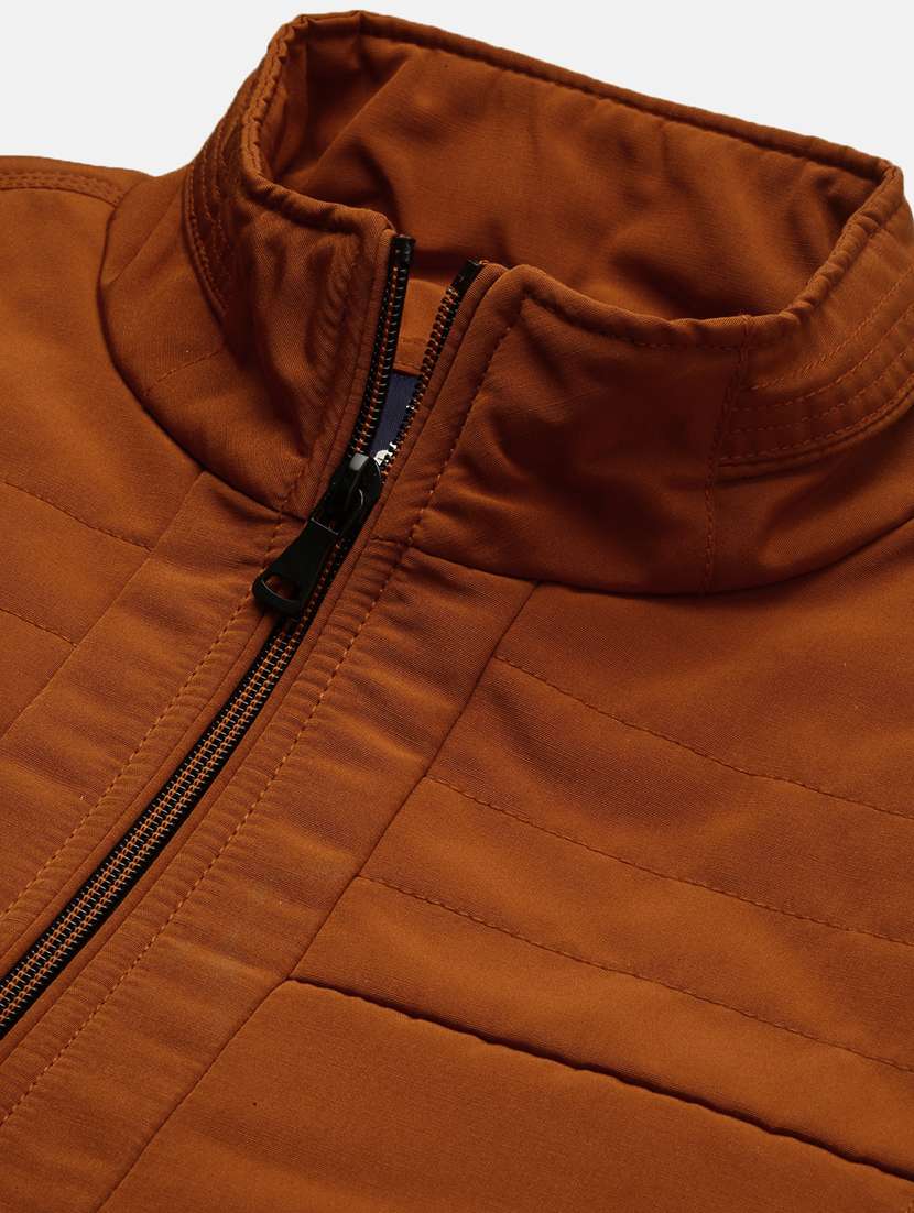 solid rust brown detailed casual jacket - 20960602 -  Standard Image - 6