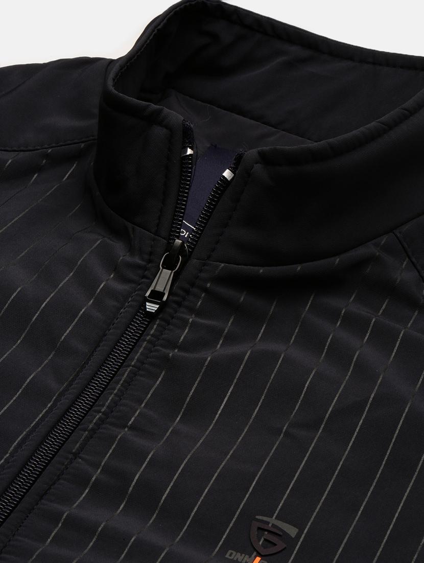 men navy blue striped printed reversible jacket - 20960603 - Standard Image - 6