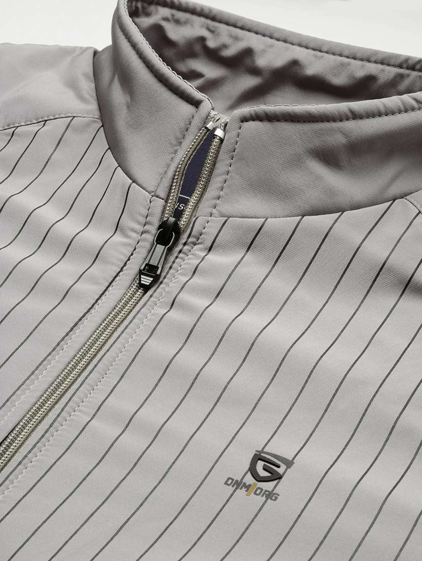 grey striped detailed casual jacket - 20960605 -  Standard Image - 6