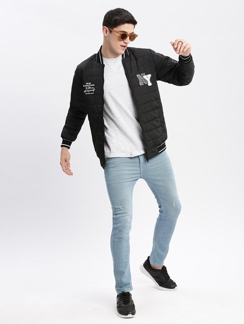 men long sleeve typography casual jacket - 20960608 - Standard Image - 4