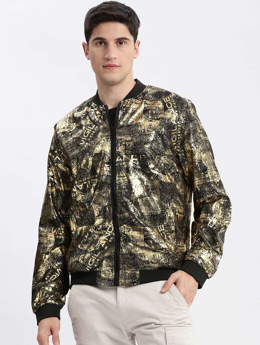 black printed casual jacket - 20960673 -  Standard Image - 4