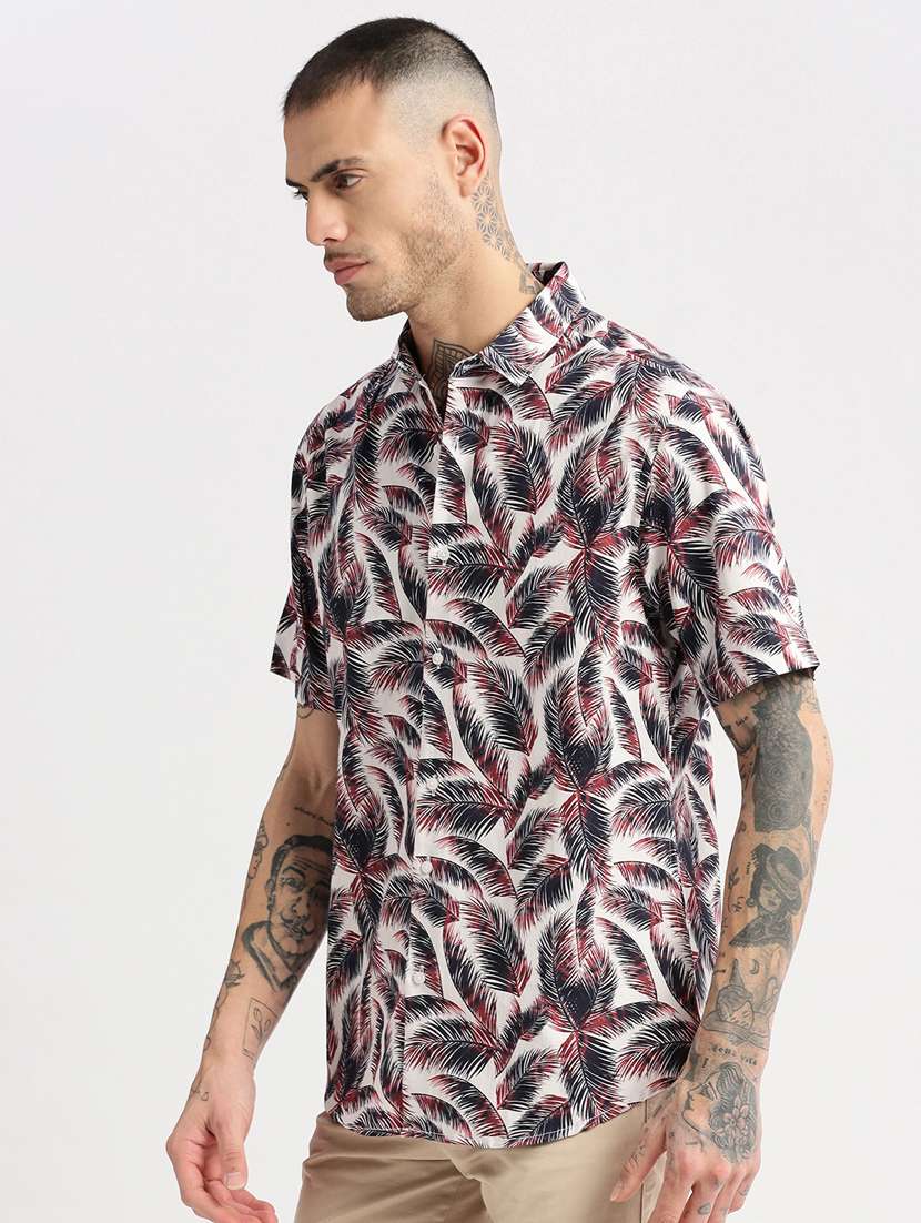 men white printed casual shirt - 20960694 -  Standard Image - 1
