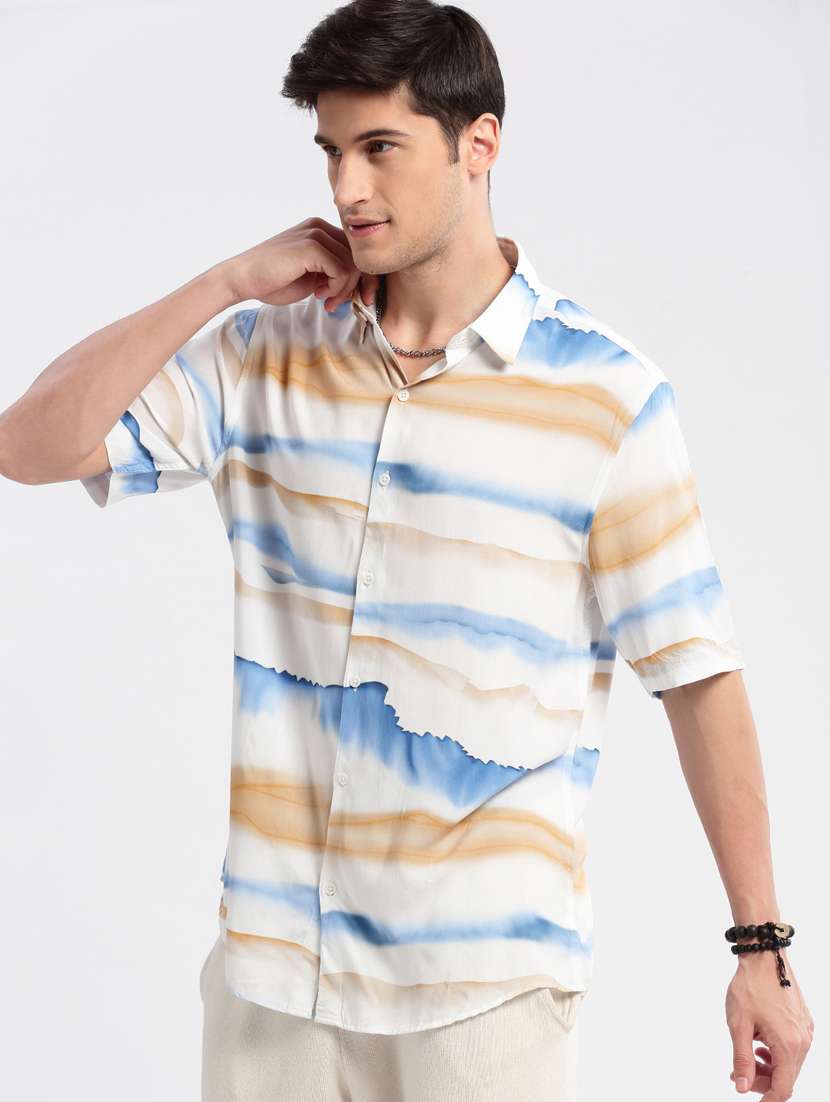 men collared short sleeve casual shirt - 20960708 -  Standard Image - 1