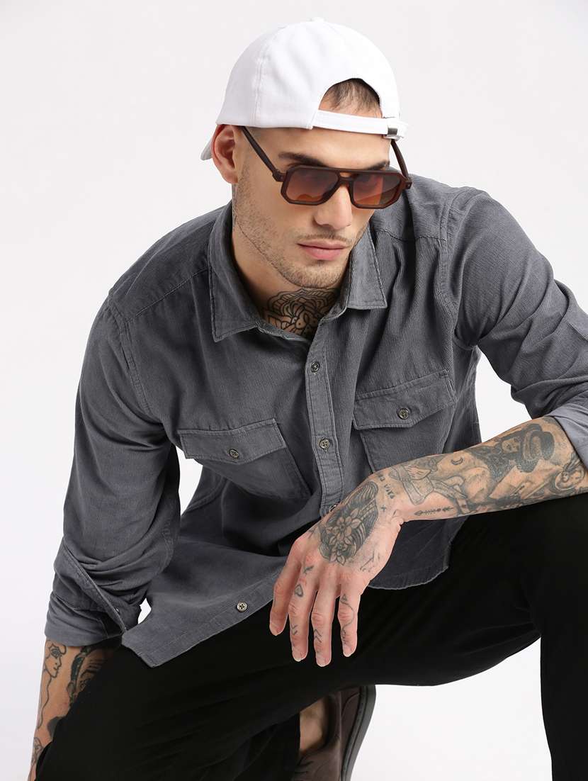 men collared long sleeve casual shirt - 20960728 -  Standard Image - 4