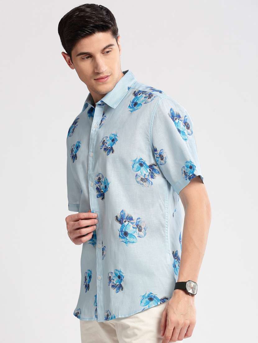men collared short sleeve casual shirt - 20960730 -  Standard Image - 1