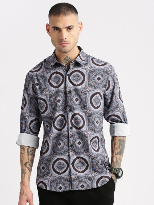 men collared long sleeve casual shirt - 20960758 - Standard Image - 0