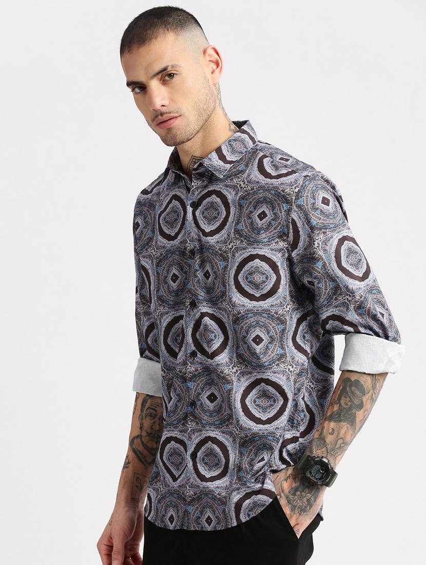men collared long sleeve casual shirt - 20960758 - Standard Image - 1