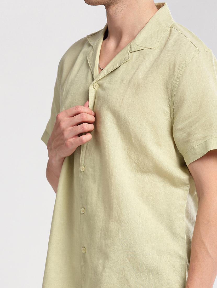 men solid short sleeve casual shirt - 20960813 - Standard Image - 6