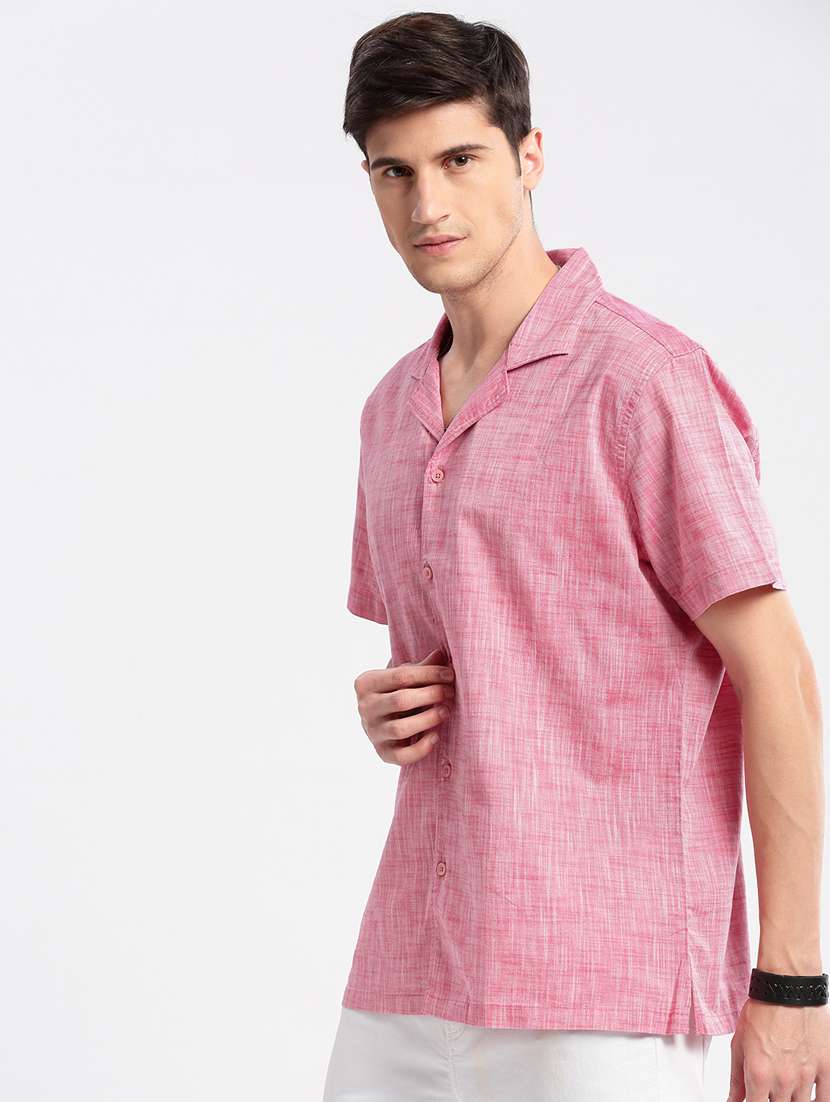 men short sleeve solid casual shirt - 20960820 - Standard Image - 1