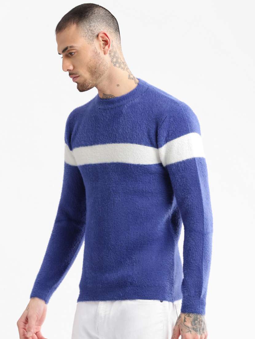 men long sleeved color block pullover - 20960852 -  Standard Image - 1