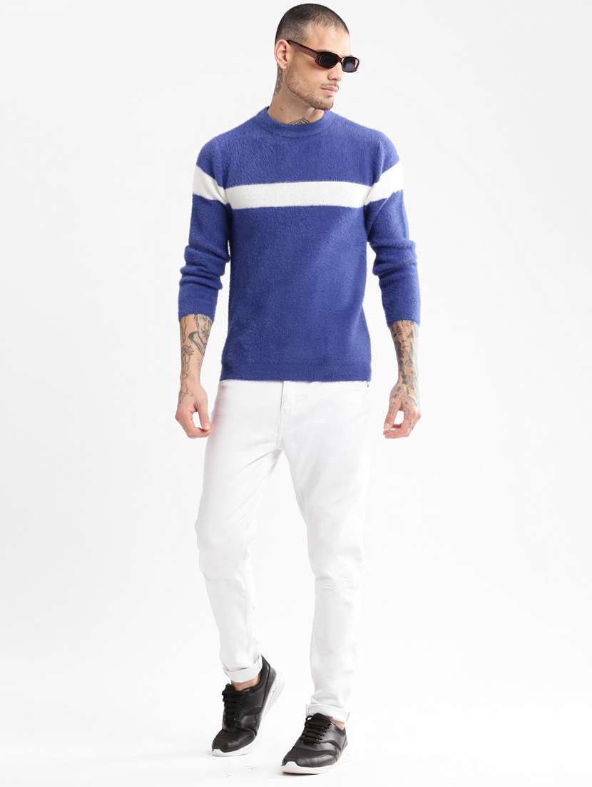 men long sleeved color block pullover - 20960852 -  Standard Image - 4