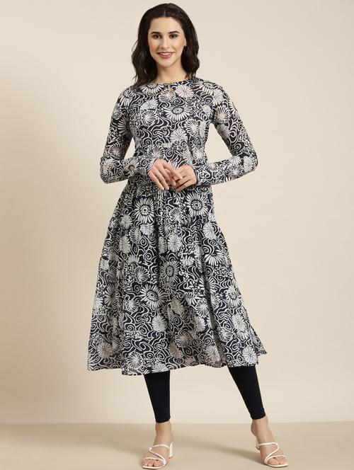 women long sleeve anarkali kurta - 20960877 - Standard Image - 0