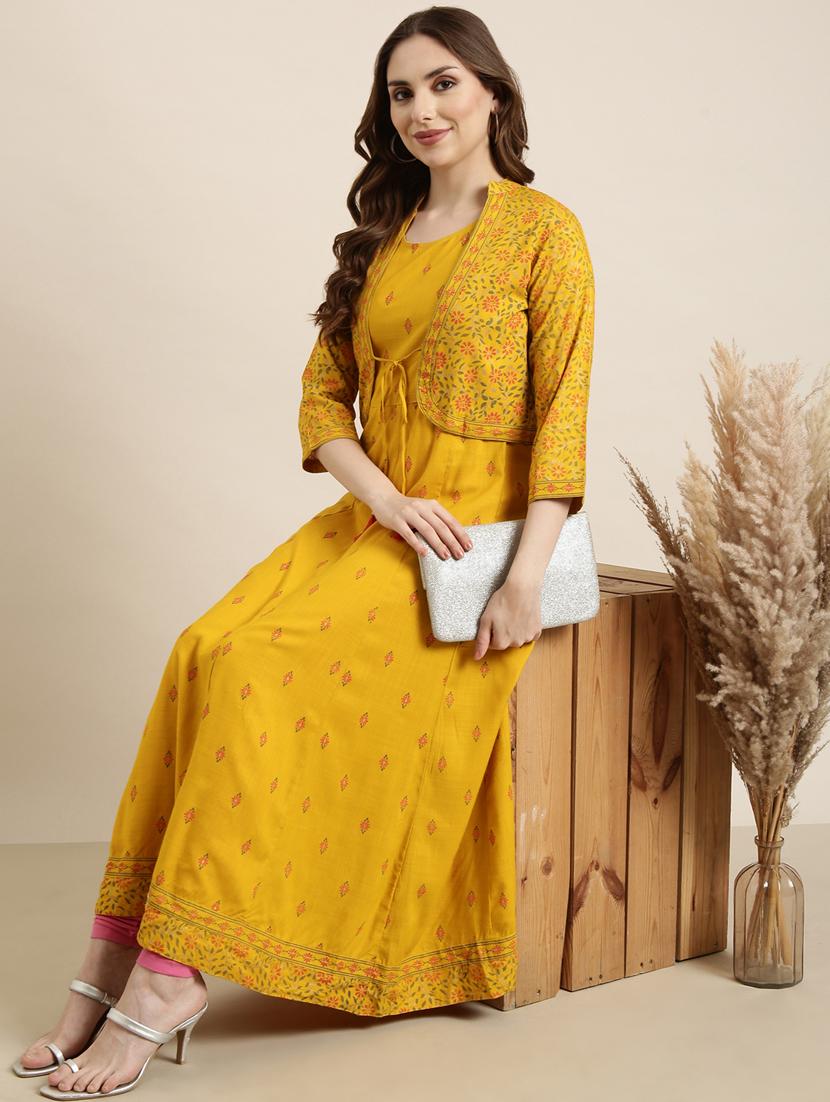 women sleeveless anarkali kurta with jacket - 20960880 - Standard Image - 4