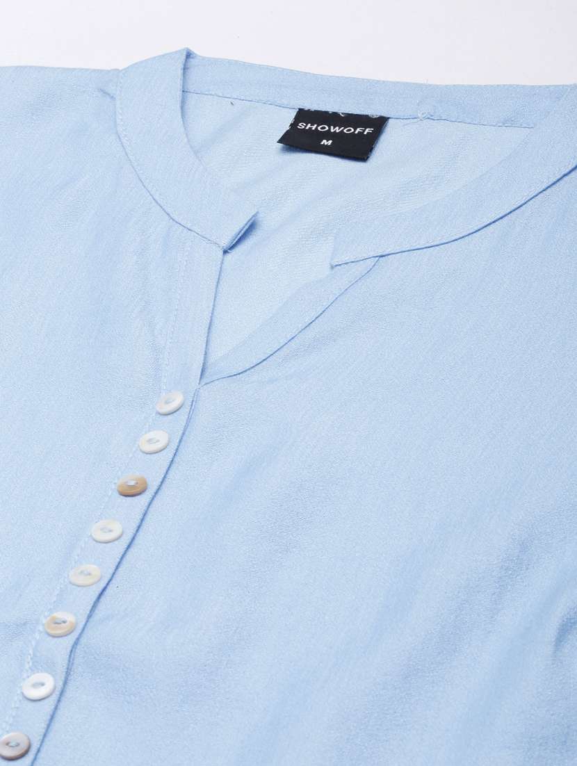 women three quarter sleeve straight kurta - 20960953 -  Standard Image - 6