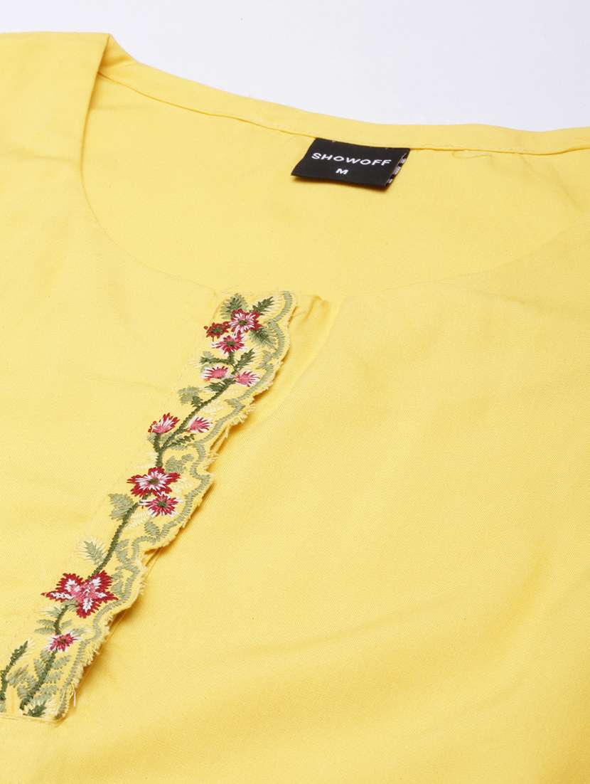 women three quarter sleeve straight kurta - 20960970 - Standard Image - 6