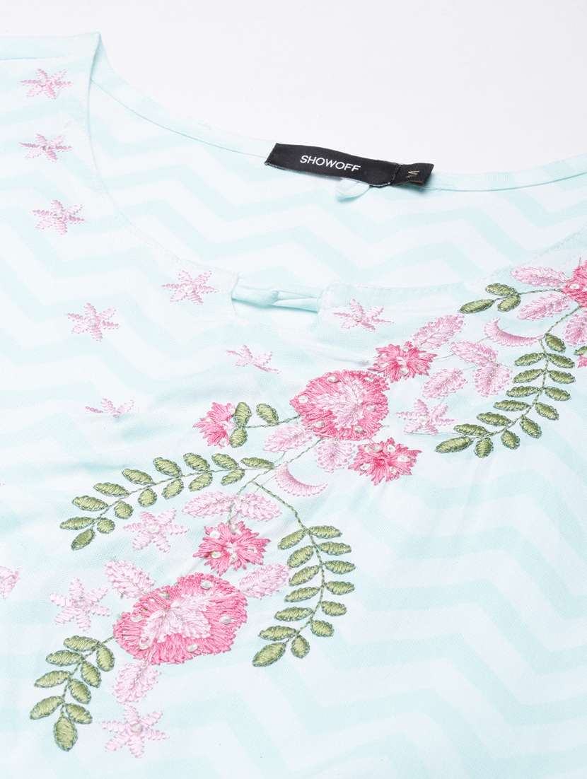 women three quarter sleeve straight kurta - 20961020 -  Standard Image - 6