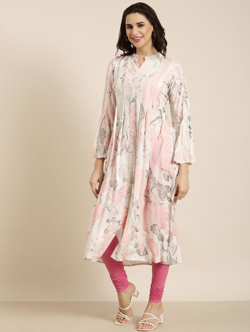 women bell sleeve a-line kurta - 20961036 - Standard Image - 1