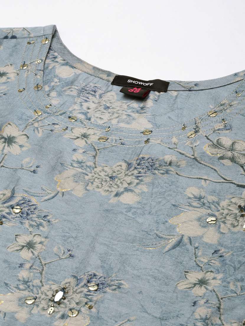 women three quarter sleeve straight kurta - 20961046 -  Standard Image - 6