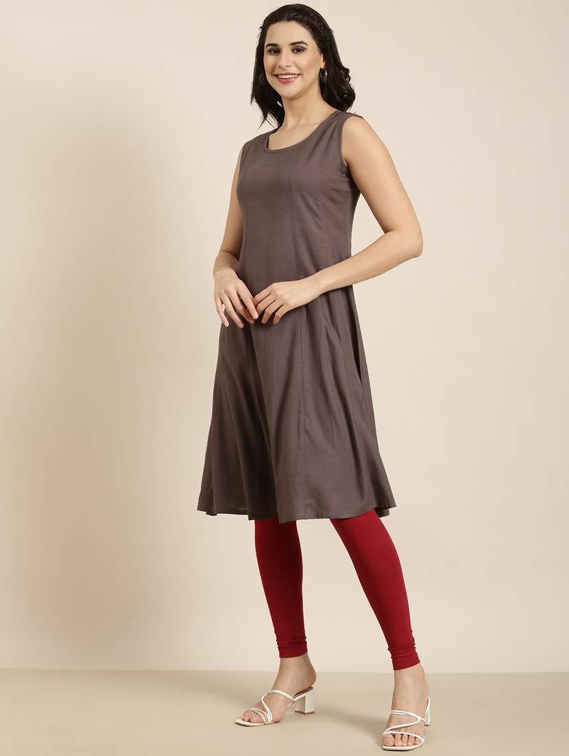 women sleeveless a-line kurta with shrug - 20961057 -  Standard Image - 1