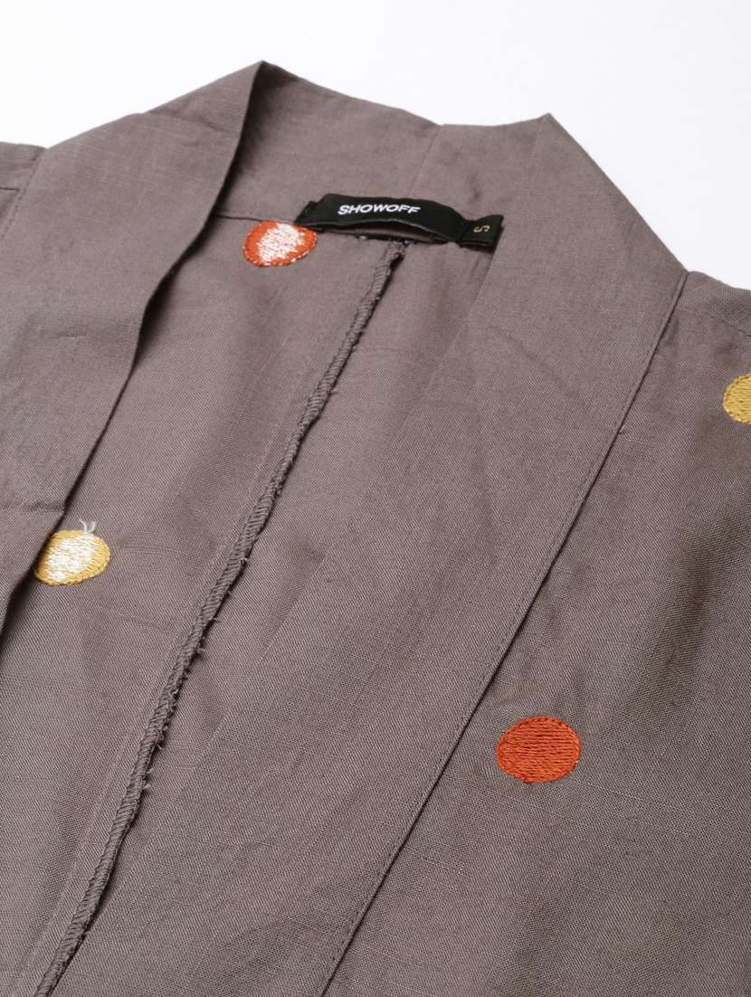 women sleeveless a-line kurta with shrug - 20961057 -  Standard Image - 6