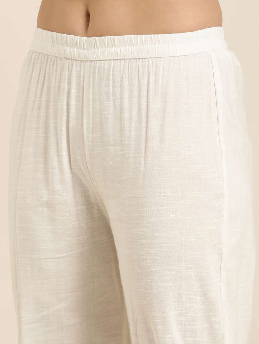 women pink ikat mandarin neck kurta pant set - 20961097 -  Standard Image - 6