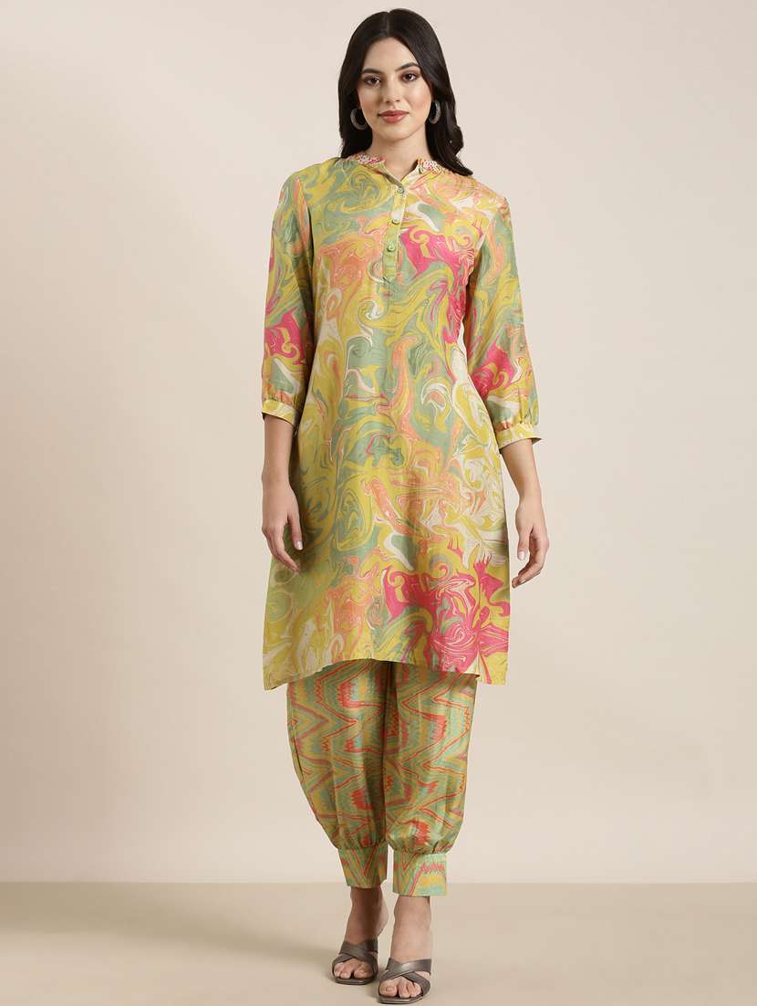 women three quarter sleeve kurta salwar set - 20961104 -  Zoom Image - 0