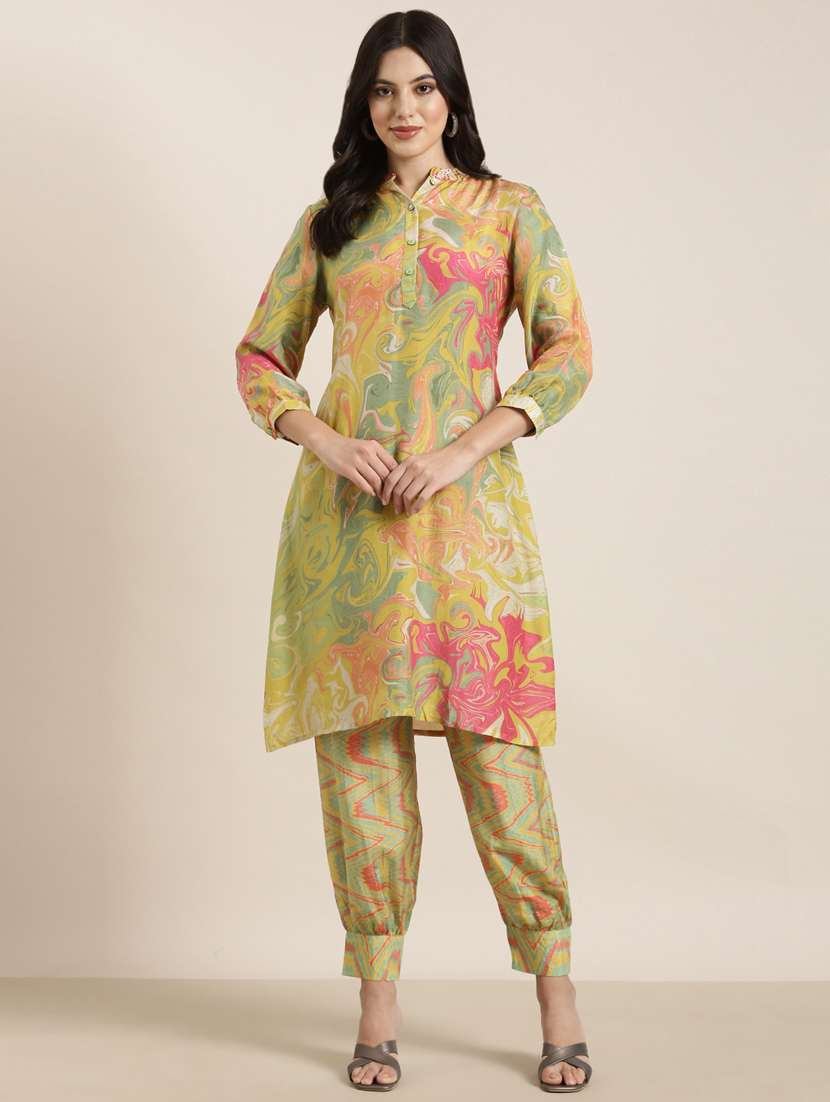 women three quarter sleeve kurta salwar set - 20961104 -  Standard Image - 1