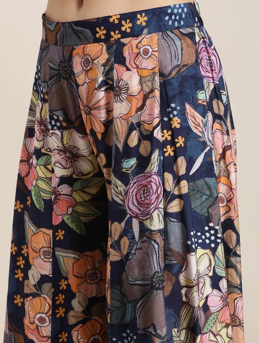 women floral round neck kurta sharara set with dupatta - 20961106 -  Standard Image - 6