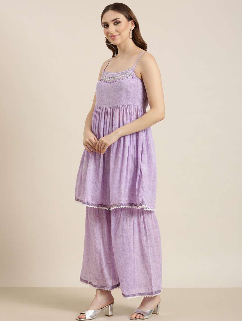 women floral kurta sharara set with dupatta - 20961163 -  Standard Image - 1