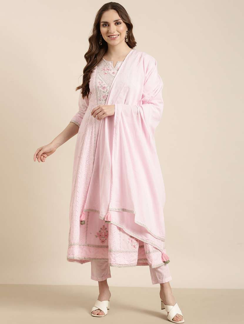 women embroidered kurta pant set with duptata - 20961187 -  Standard Image - 1