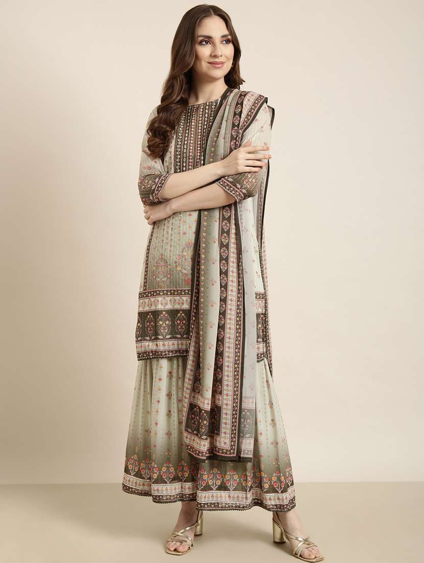 women floral printed kurta sharara set with dupatta - 20961197 -  Standard Image - 1