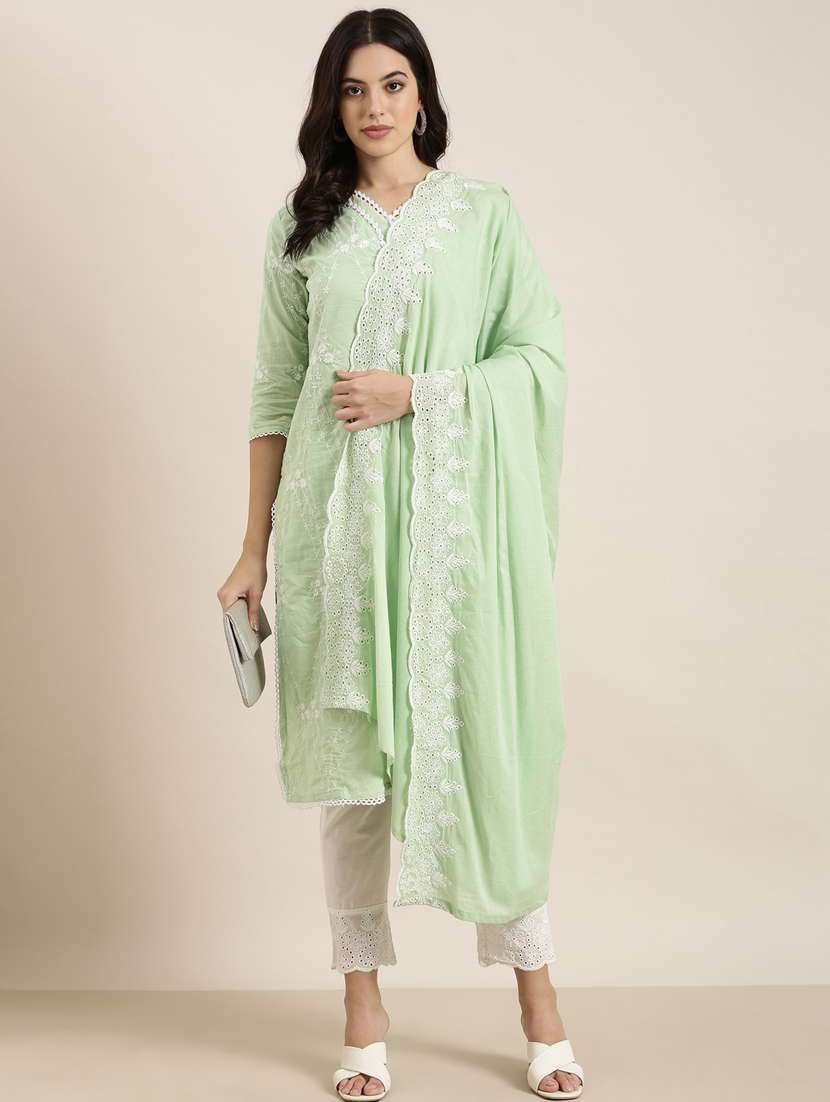women embroidered kurta pant set with dupatta - 20961214 -  Standard Image - 1