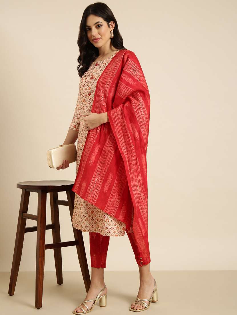 women floral printed kurta pant set with dupatta - 20961215 -  Standard Image - 4