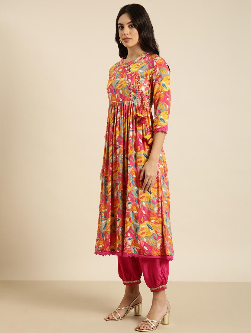 women multi color printed kurta salwar set - 20961220 - Standard Image - 1