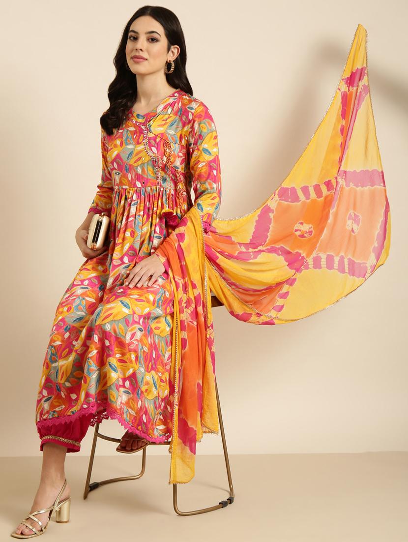 women multi color printed kurta salwar set - 20961220 - Standard Image - 4