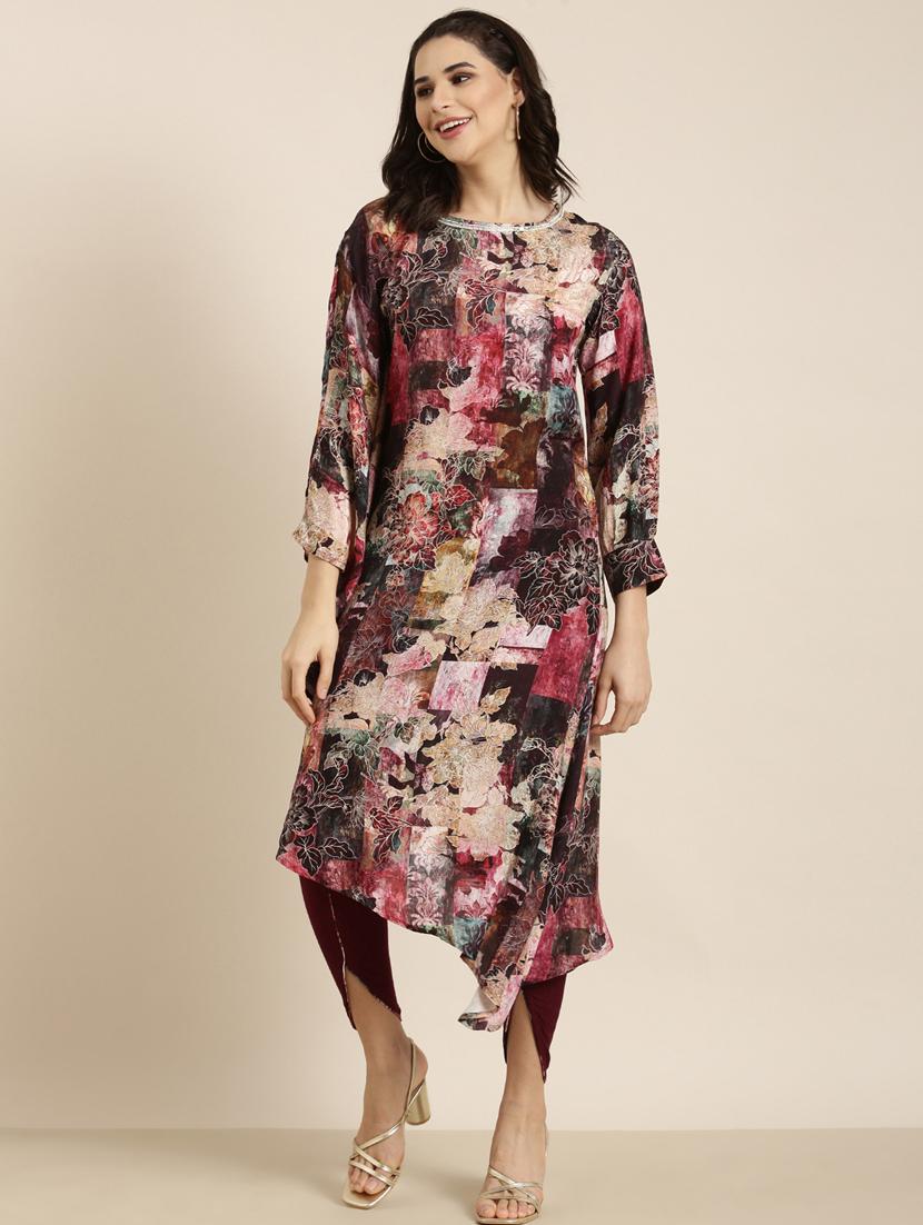 women floral printed dhoti kurta set - 20961231 - Standard Image - 1