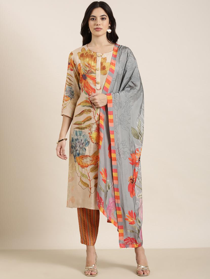 women floral printed kurta pant set with dupatta - 20961238 - Standard Image - 1