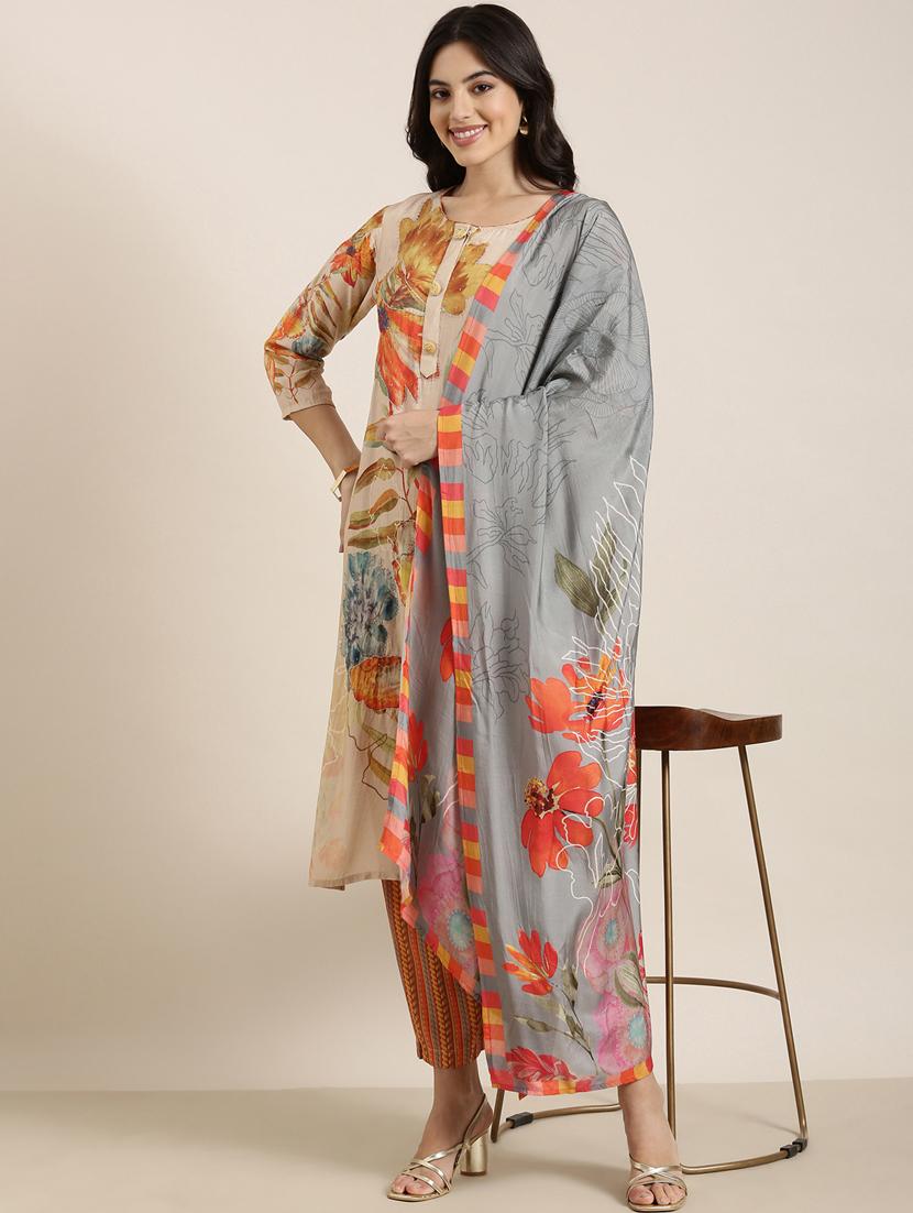 women floral printed kurta pant set with dupatta - 20961238 - Standard Image - 4