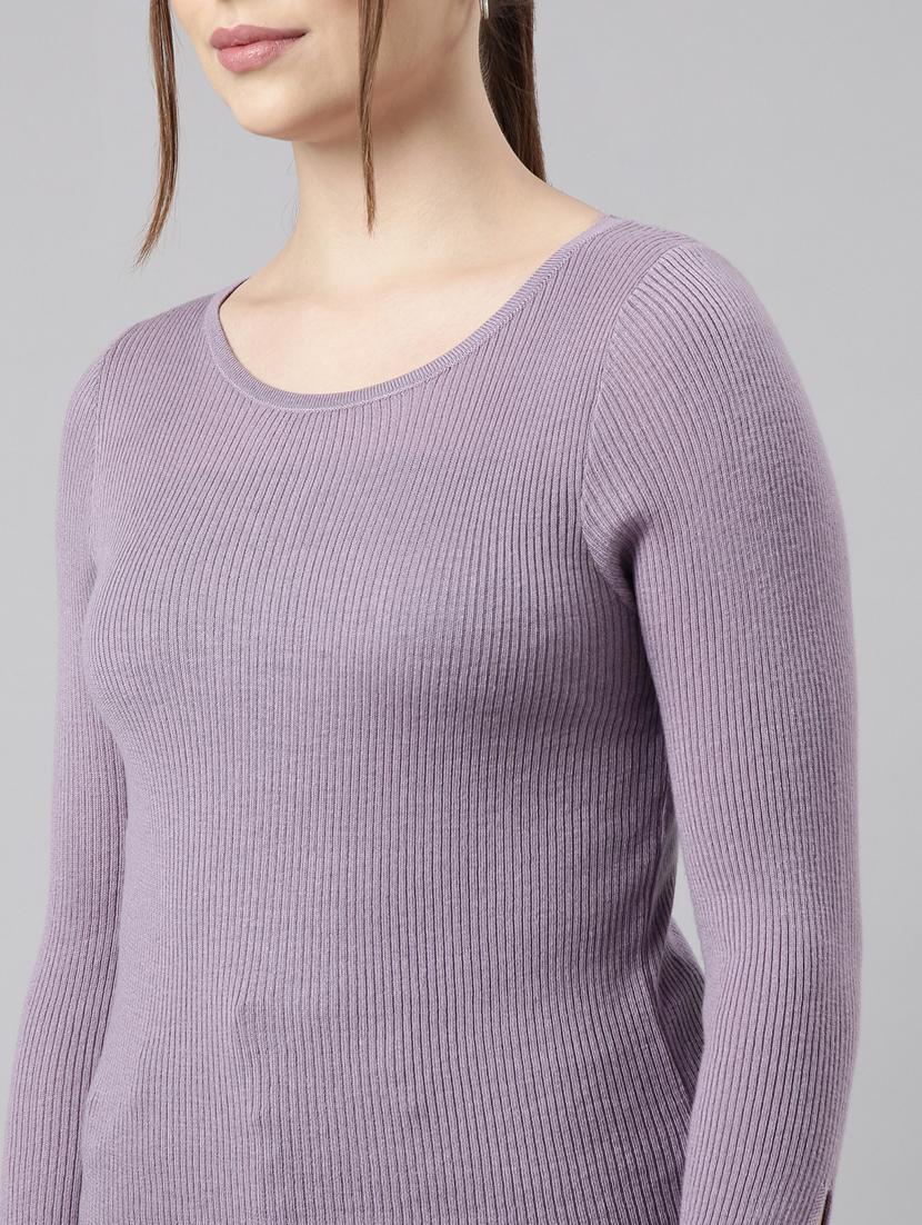 women lavender solid regular top - 20961257 - Standard Image - 6