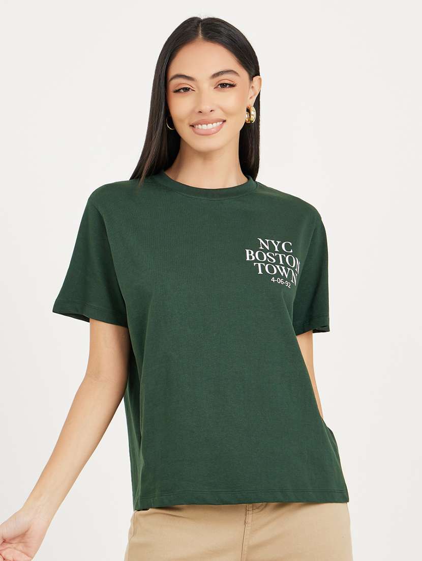 green cotton regular tshirt