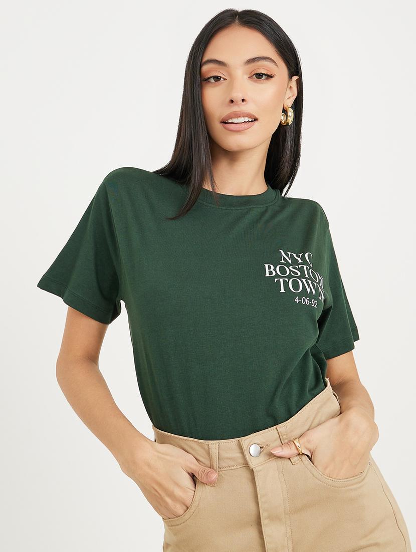 green cotton regular tshirt - 20961327 - Standard Image - 1