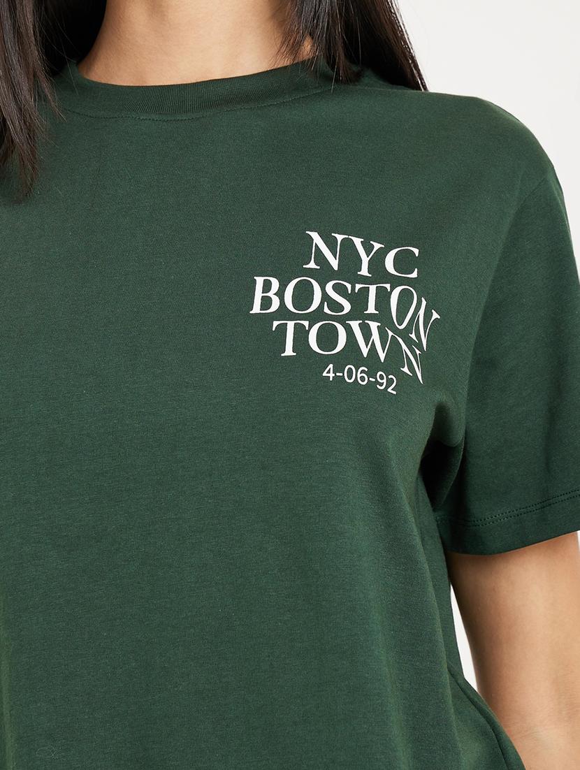 green cotton regular tshirt - 20961327 - Standard Image - 4