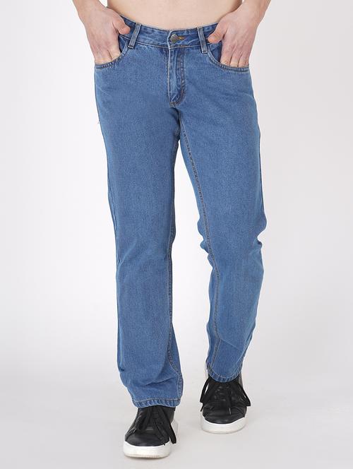 men plain baggy fit jeans - 20961606 - Standard Image - 0