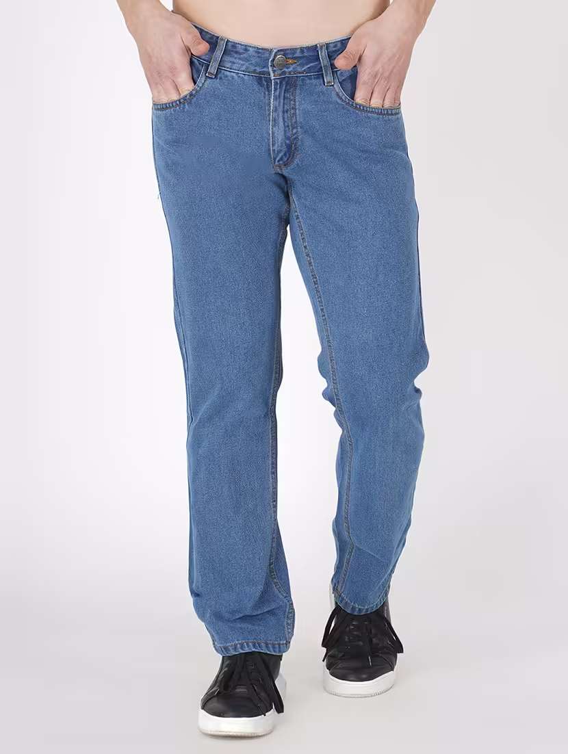 men plain baggy fit jeans - 20961606 -  Standard Image - 1