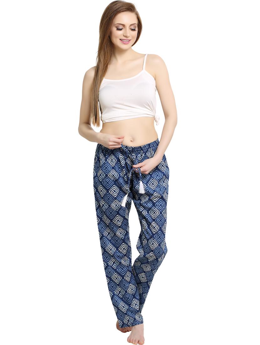 blue block printed pajama - 20961712 - Standard Image - 4