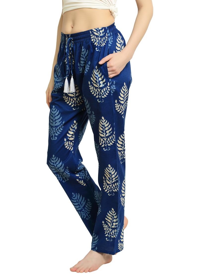 blue block printed pajama - 20961713 - Standard Image - 1
