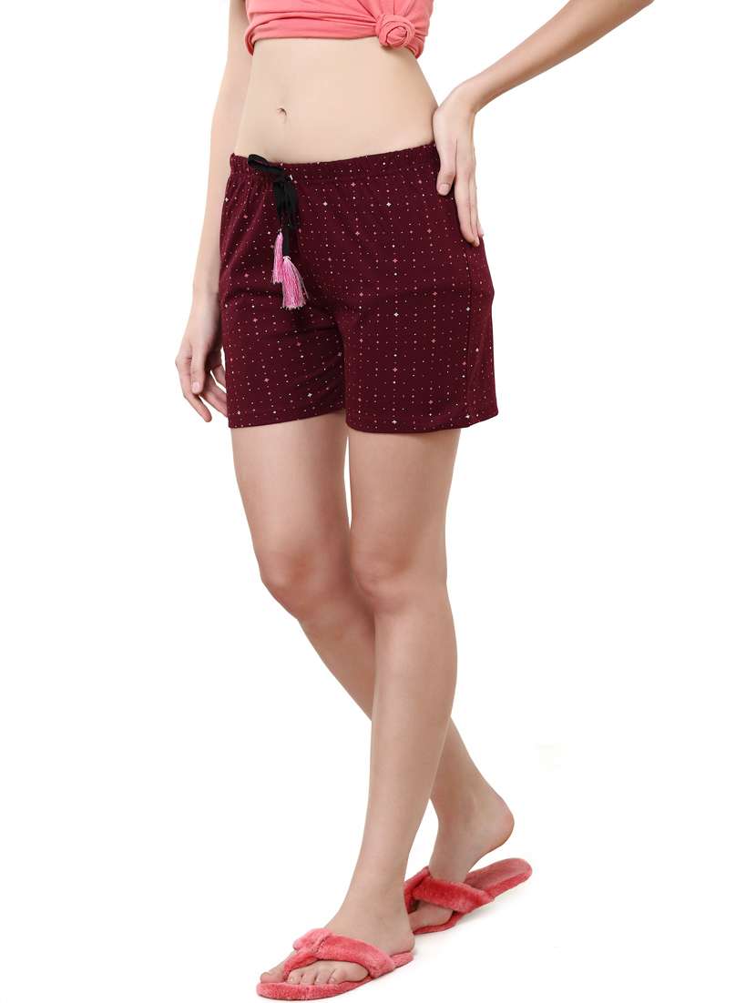 women mid rise printed regular shorts - 20961764 - Standard Image - 1